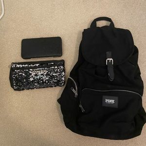 Victoria’s Secret backpack and two wallets